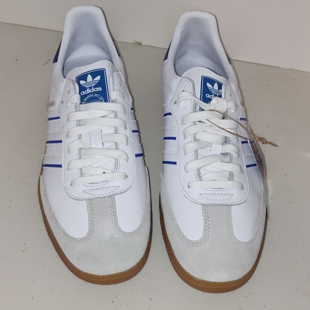 Adidas Samba Original Sneakers White Lucid Blue Size men's 11.5 - Picture 3 of 12